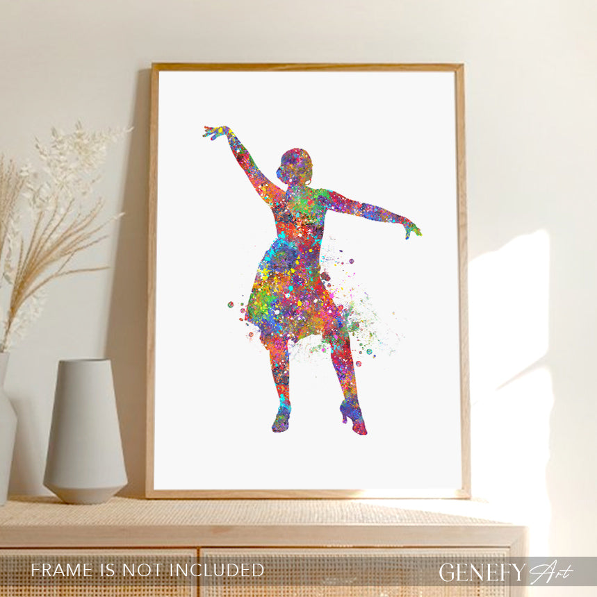 Salsa Dancing Watercolour Art Print