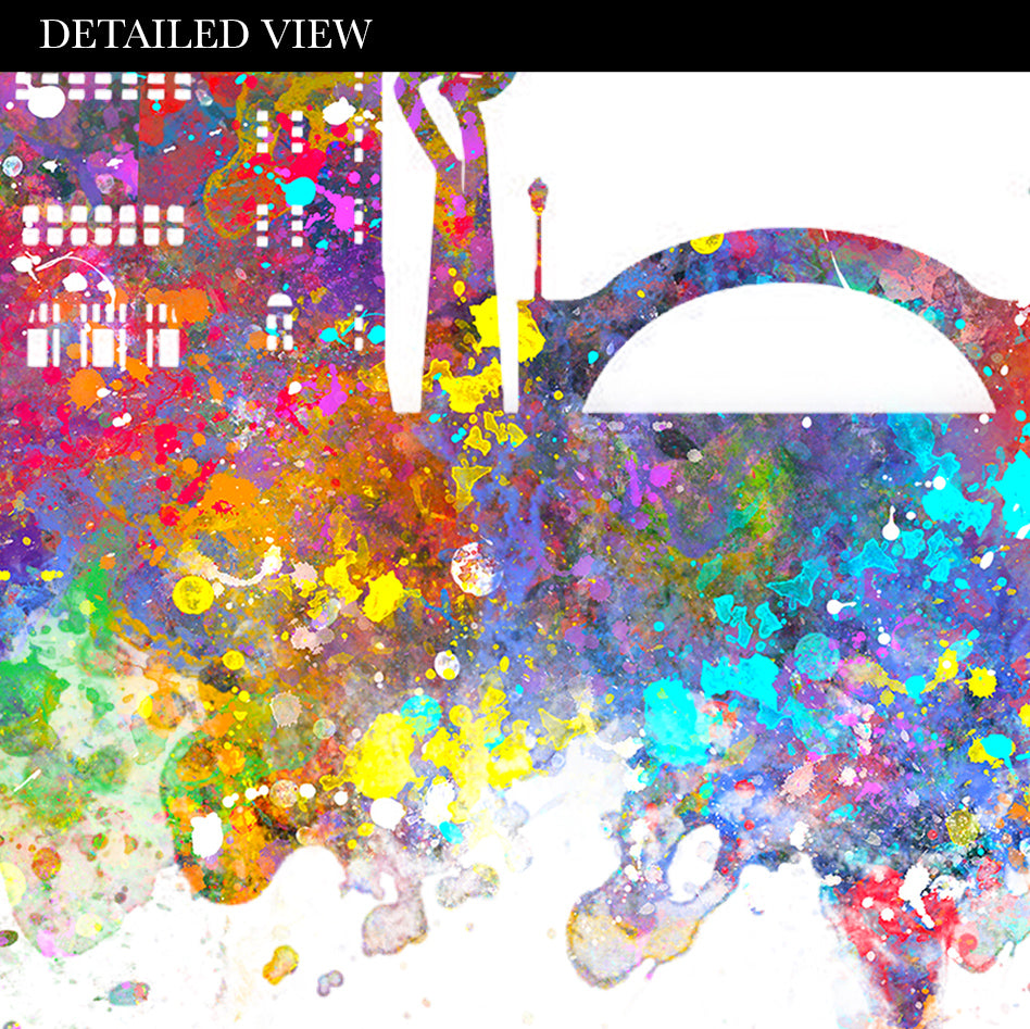 San Antonio Skyline Watercolour Print - Genefy Art