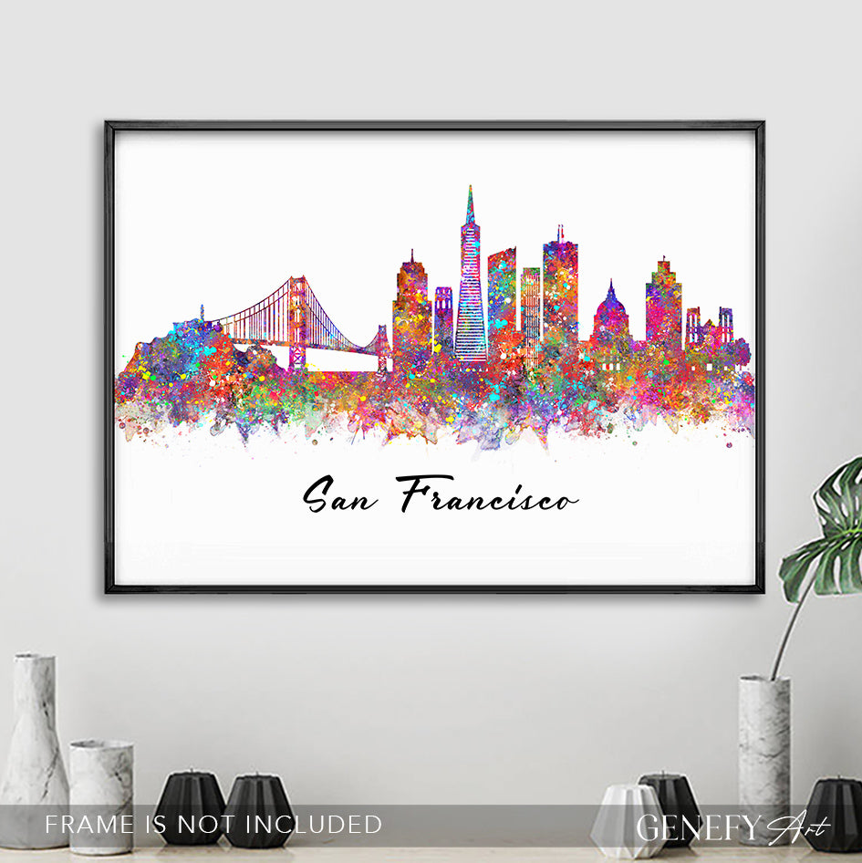 San Francisco Skyline Watercolour Art Print
