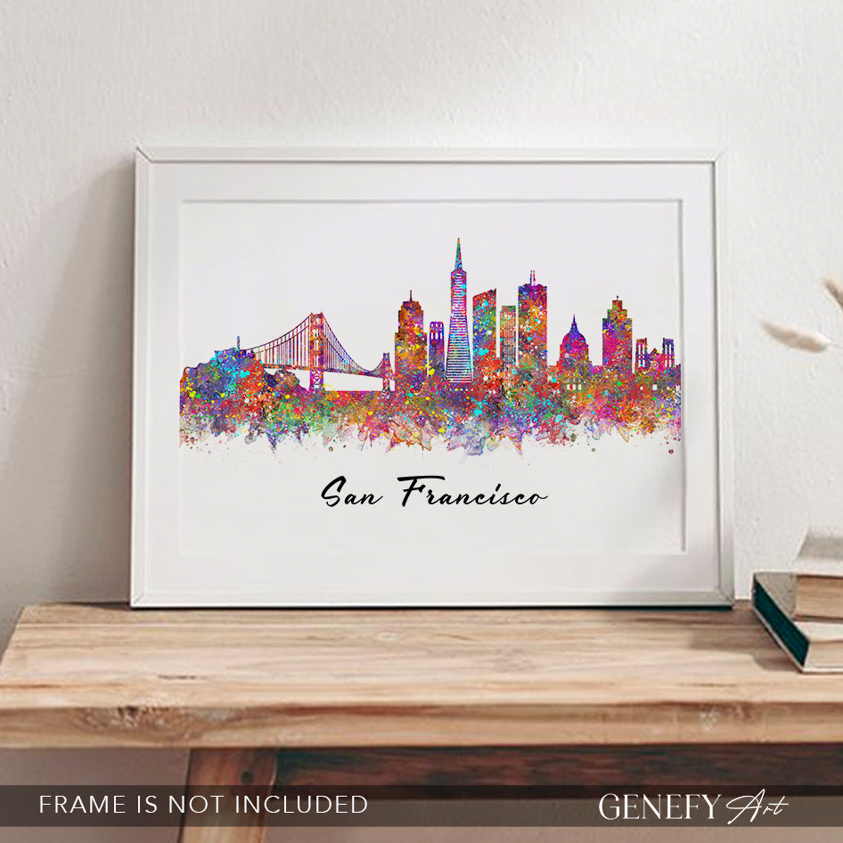 San Francisco Skyline Watercolour Art Print