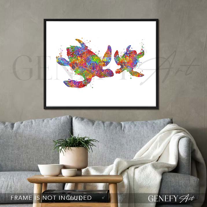 Sea Turtle Mother and Baby Watercolour Print