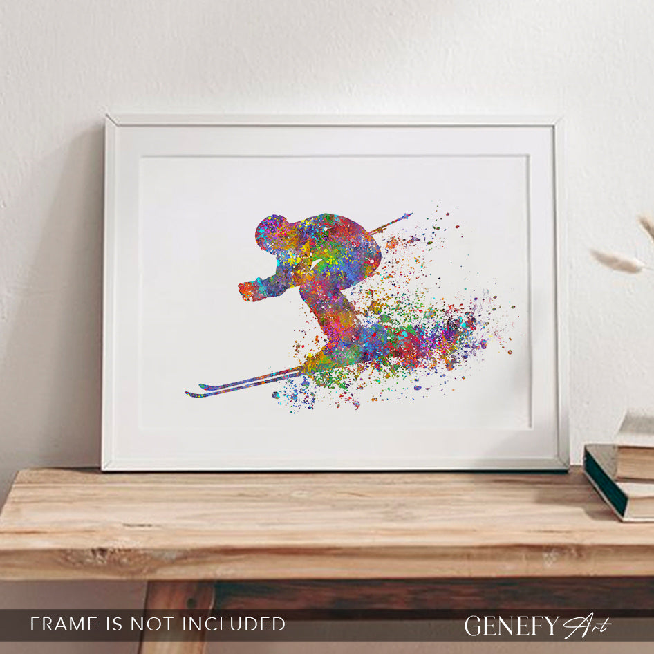 Ski Watercolour Print
