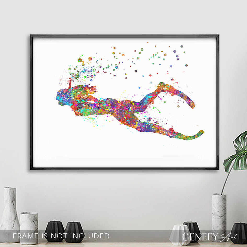Female Snorkeling Art Print