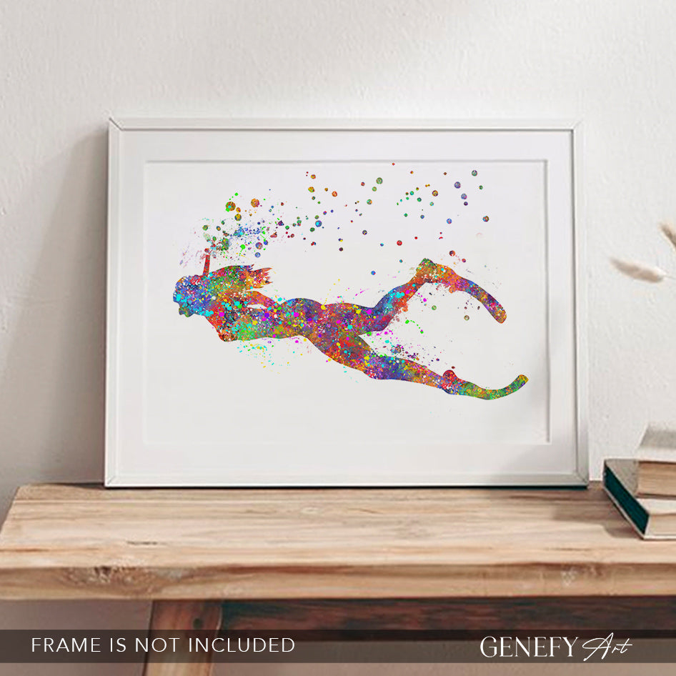 Female Snorkeling Art Print