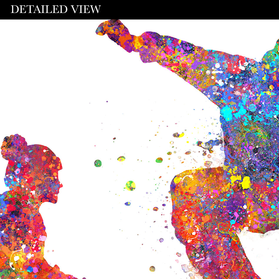 Snowboarder Evolution Watercolour Art Print