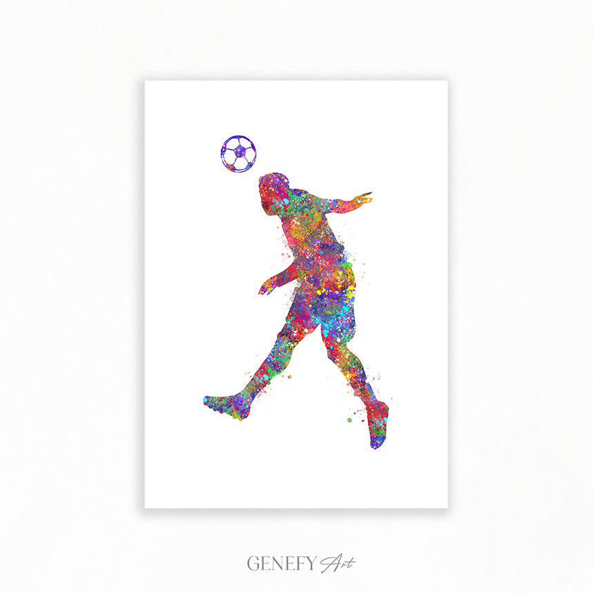 Football Watercolour Art Print