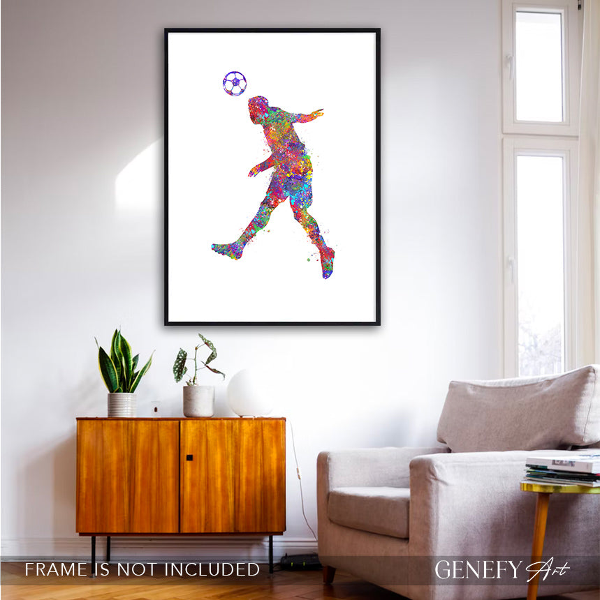 Football Watercolour Art Print