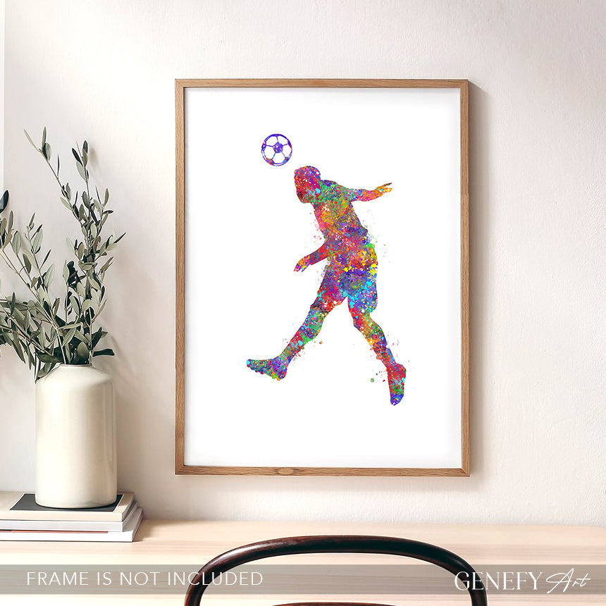 Football Watercolour Art Print
