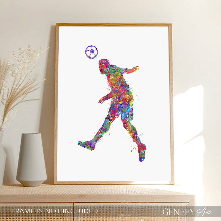 Football Watercolour Art Print