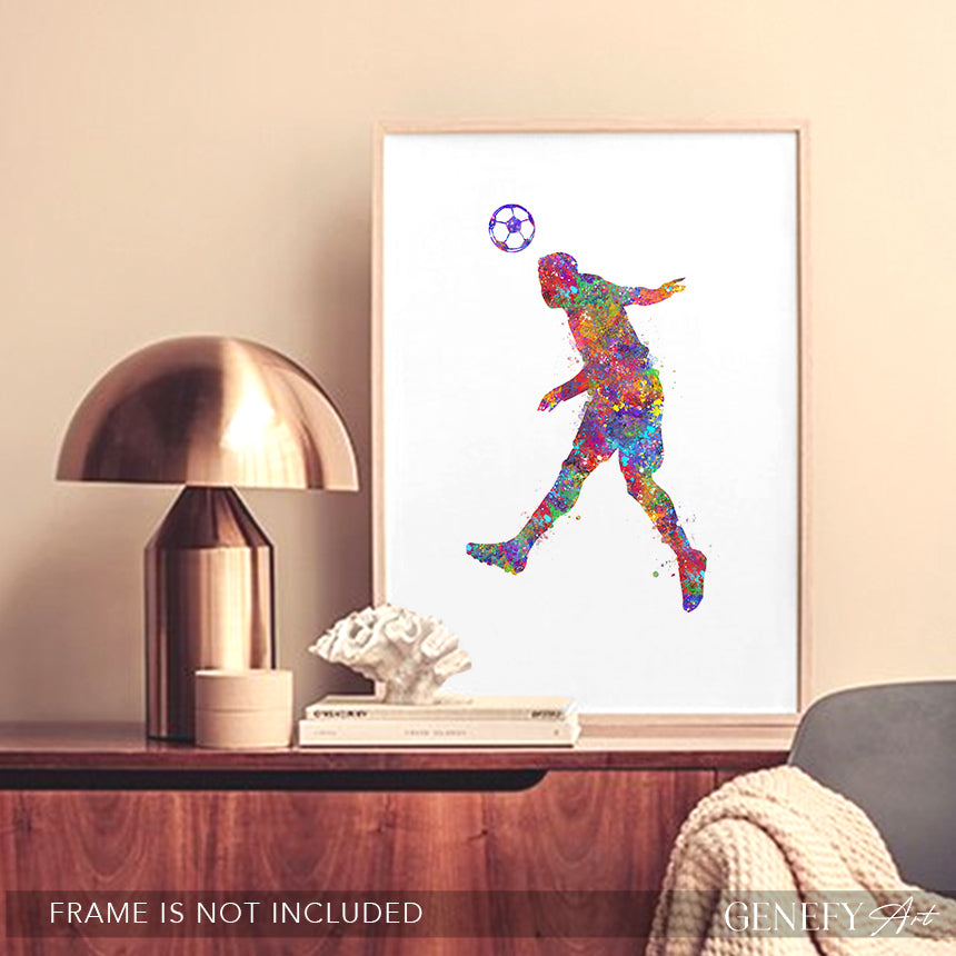 Football Watercolour Art Print