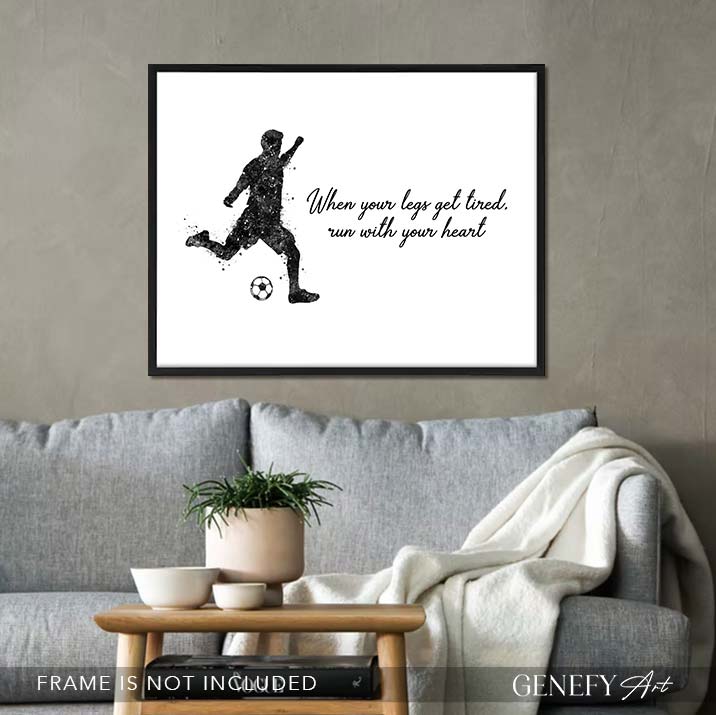 Soccer Motivational Quote Watercolour Print