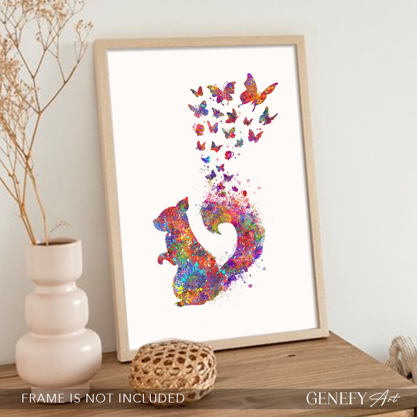Squirrel Watercolour Art