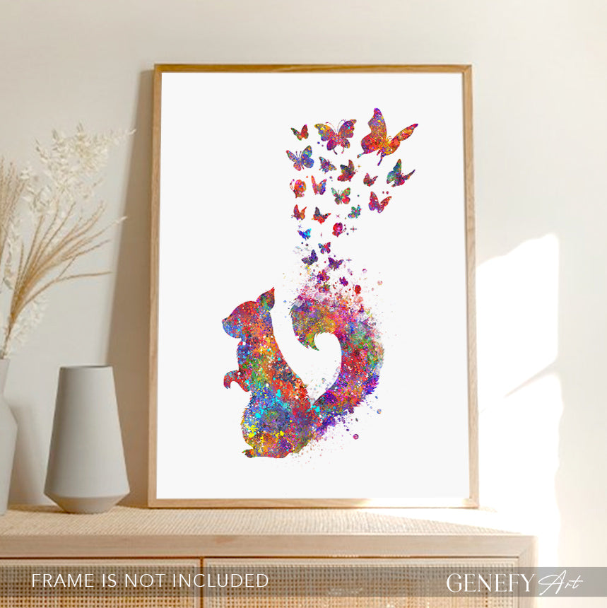 Squirrel Watercolour Art
