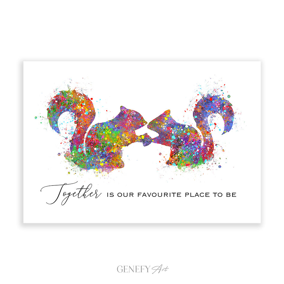 Squirrel Watercolour Art Print