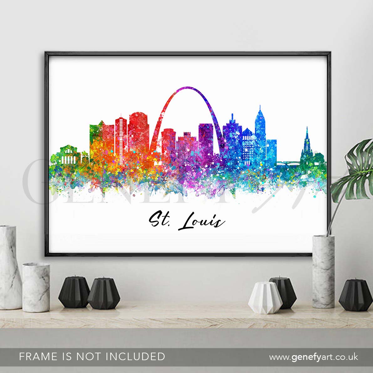 St.Louis Skyline Watercolour Print - Genefy Art