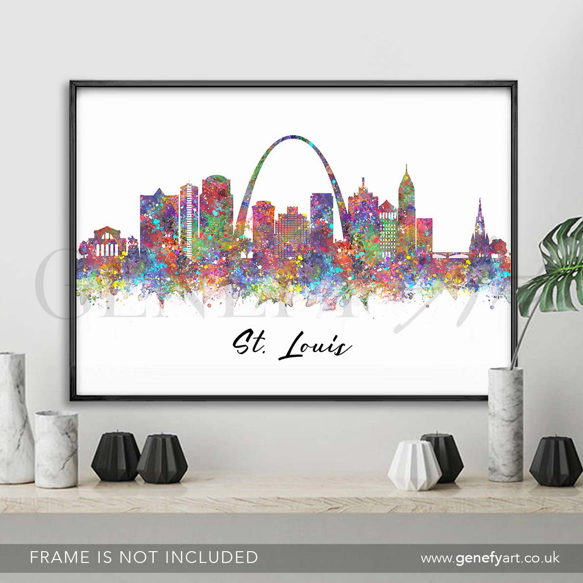 St.Louis Skyline Watercolour Print - Genefy Art