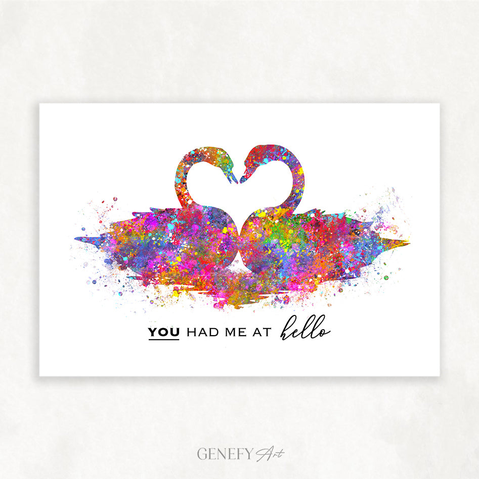 Swan Watercolour Art Print