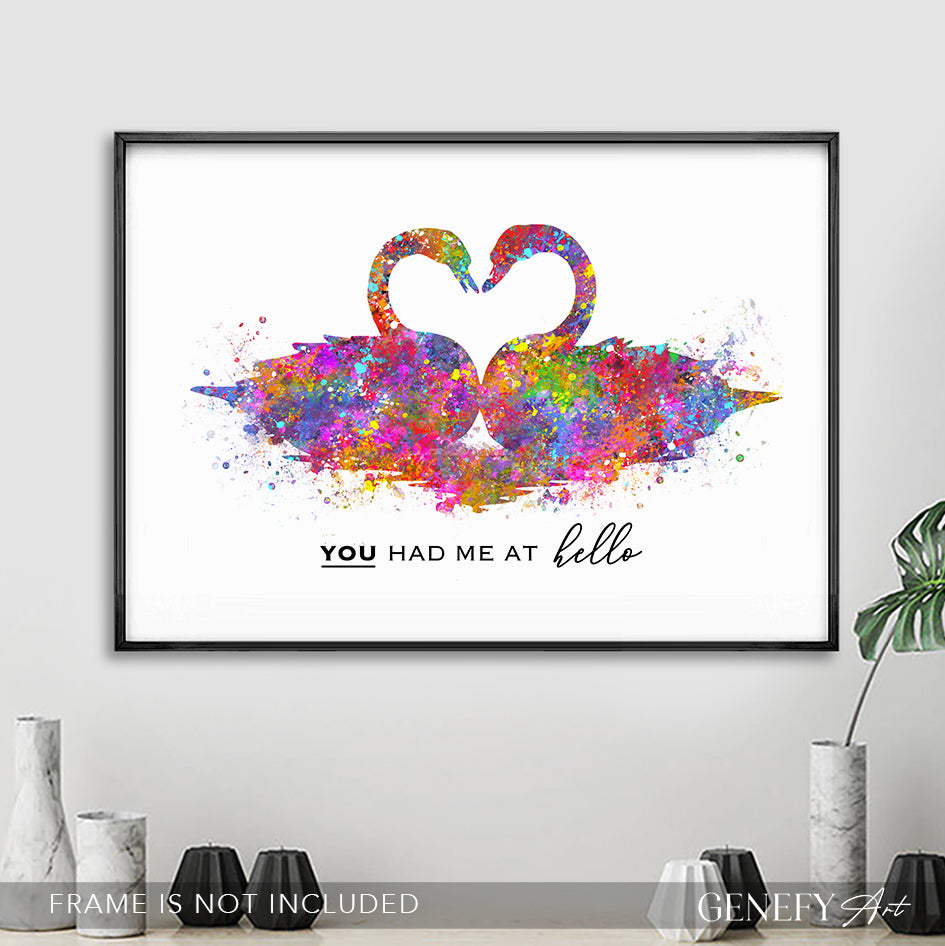 Swan Watercolour Art Print