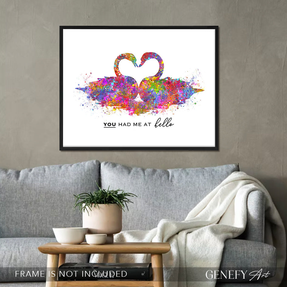Swan Watercolour Art Print