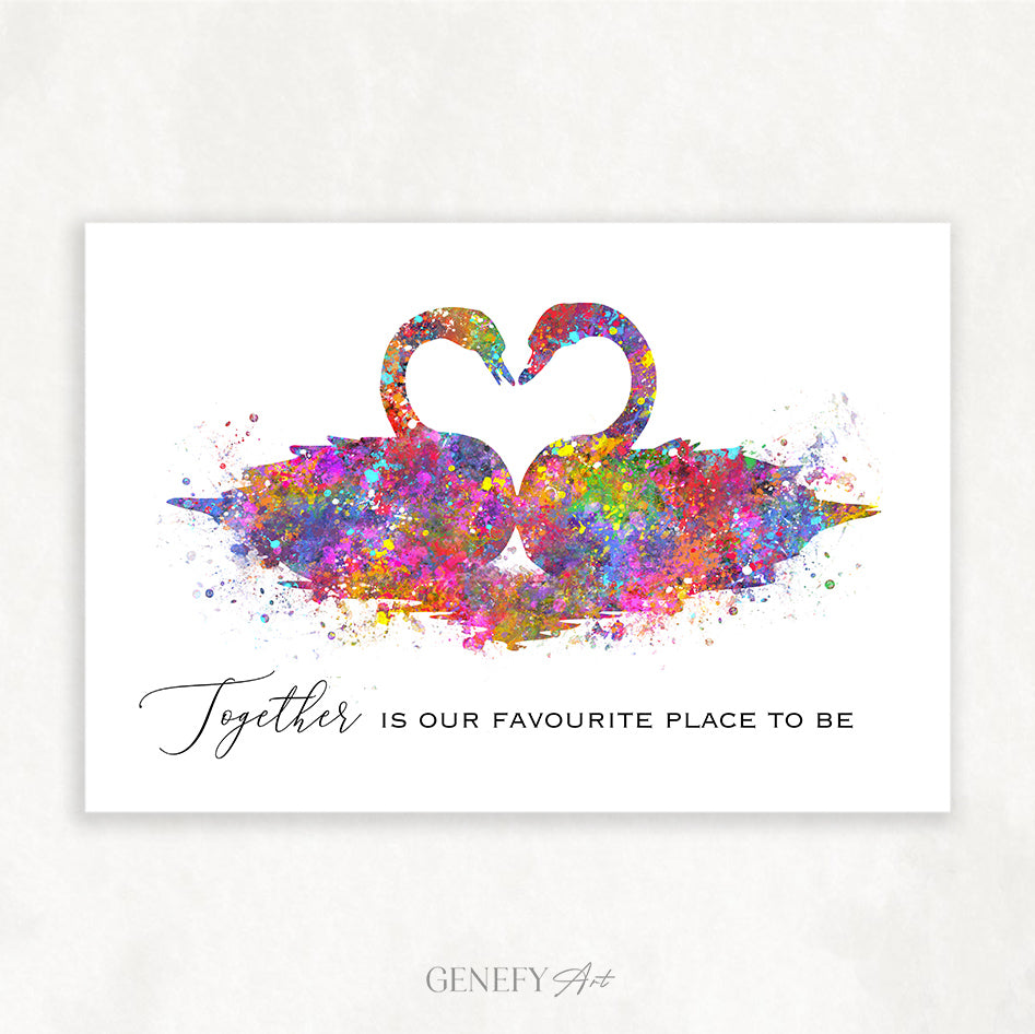 Swan Watercolour Art Print