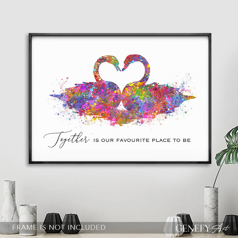 Swan Watercolour Art Print