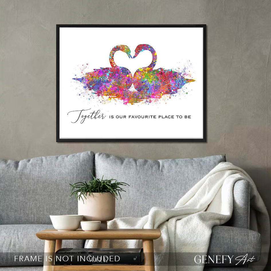 Swan Watercolour Art Print