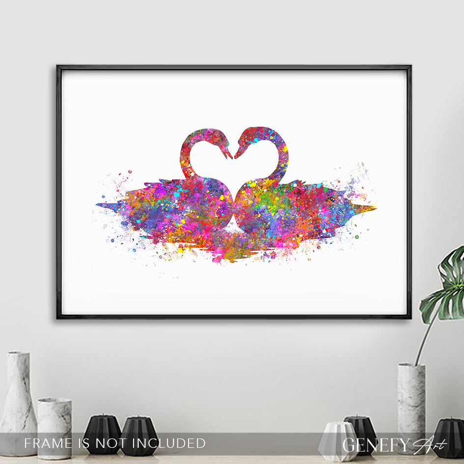 Swan Watercolour Art Print