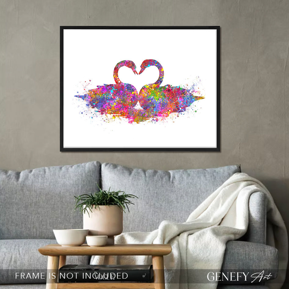 Swan Watercolour Art Print