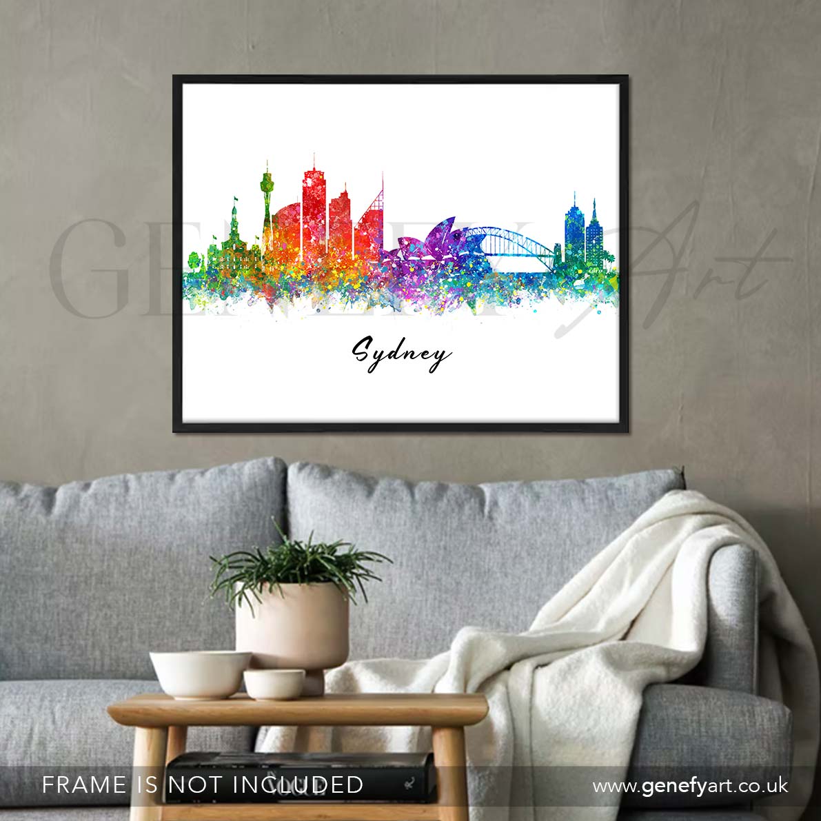 Sydney Skyline Watercolour Print