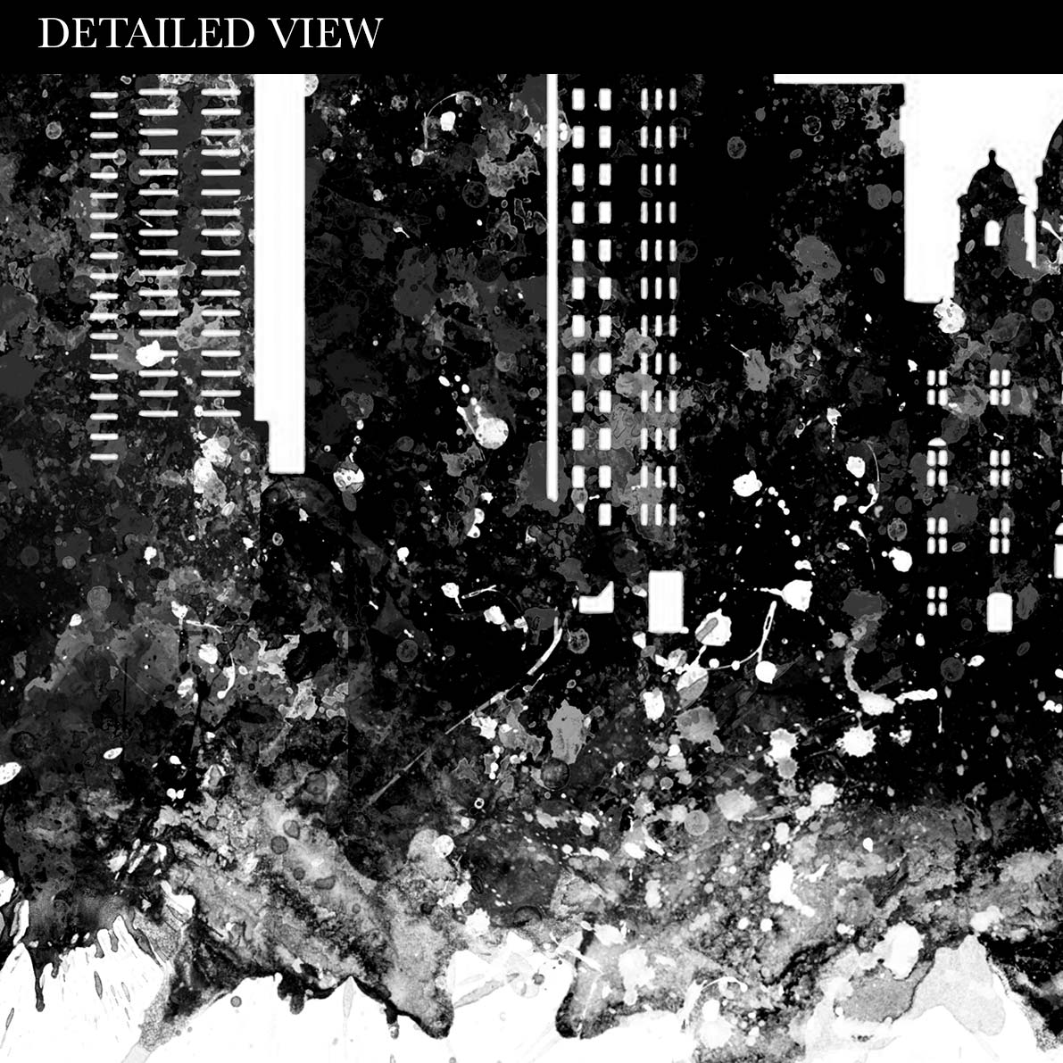 Syracuse Skyline Black and White Watercolour Print - Genefy Art