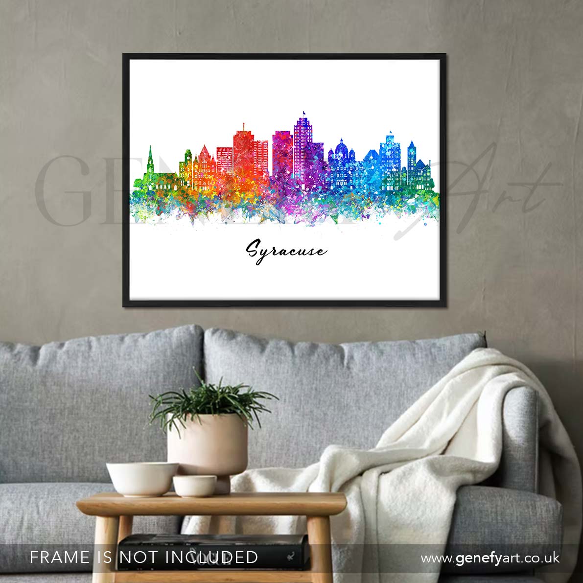 Syracuse Skyline Watercolour Print - Genefy Art