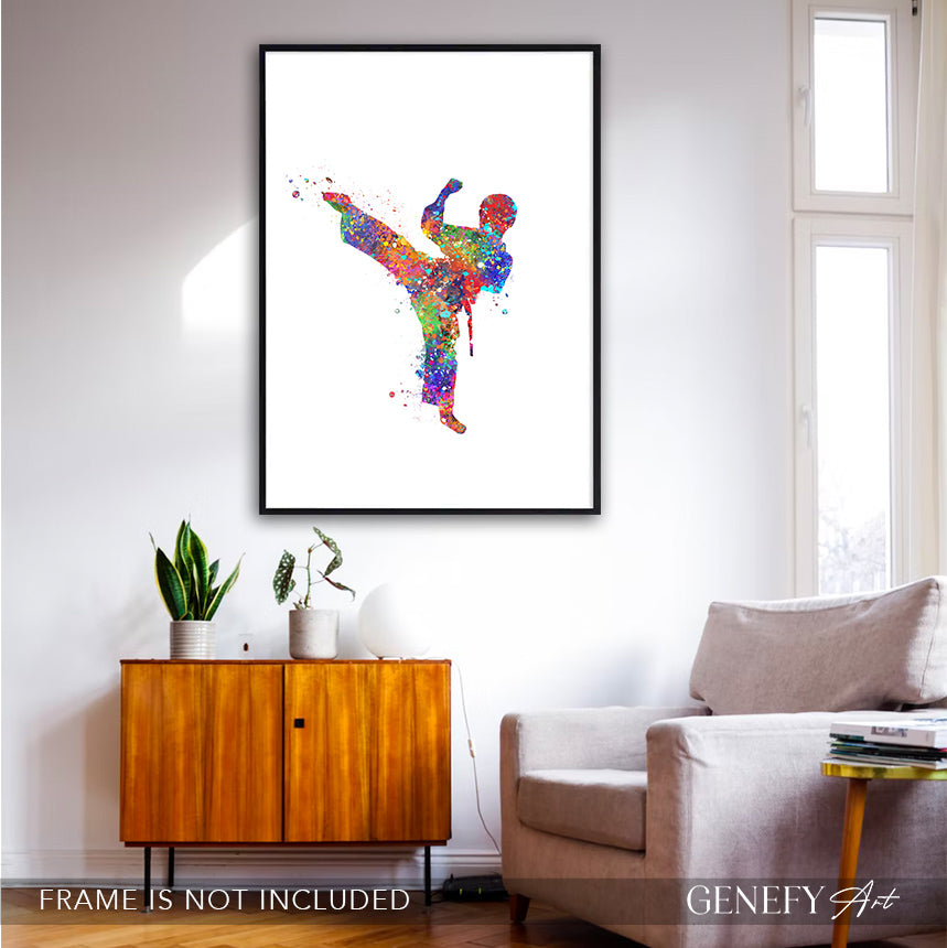 Taekwondo Boy Watercolour Art Print