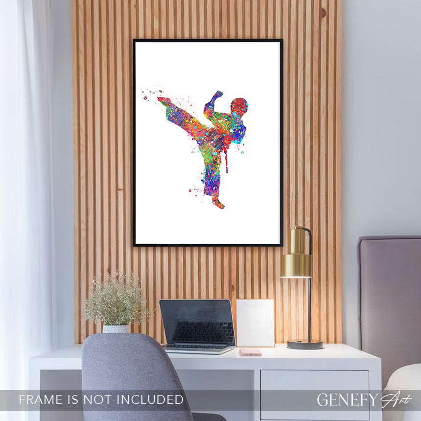 Taekwondo Boy Watercolour Art Print