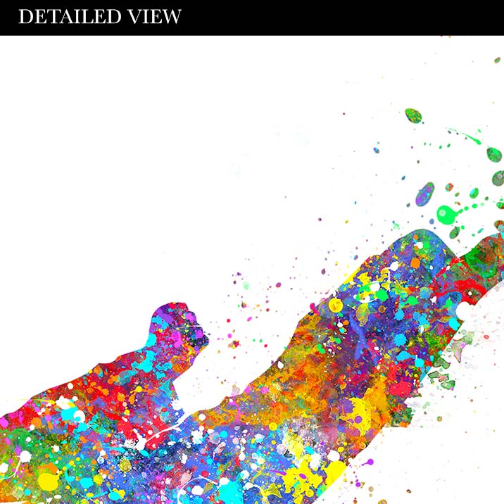 Taekwondo Family of 4 Watercolour Print - Two Daughters