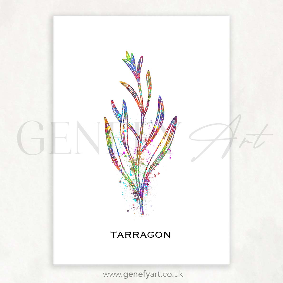 Tarragon Herb Watercolour Print - Genefy Art