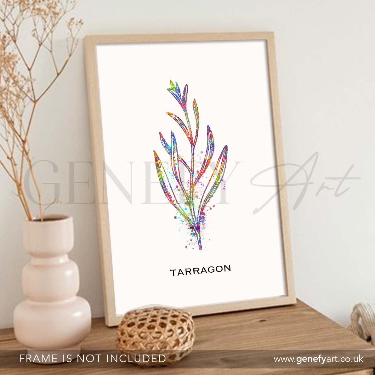 Tarragon Herb Watercolour Print - Genefy Art