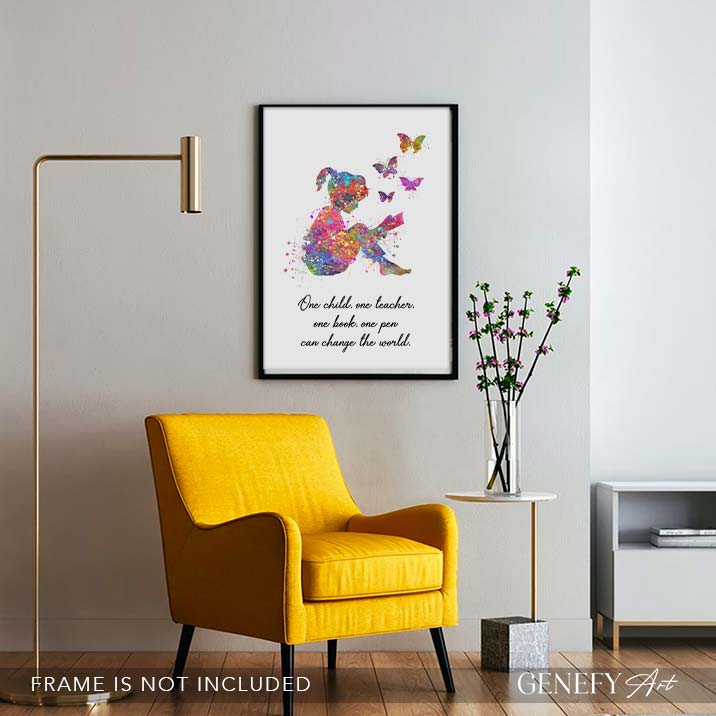 Teachers Quote Watercolour Print