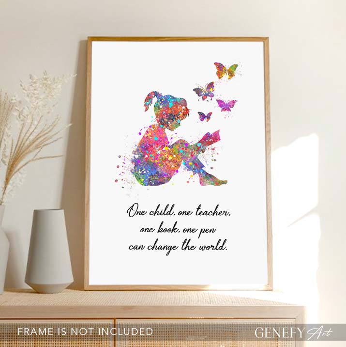 Teachers Quote Watercolour Print