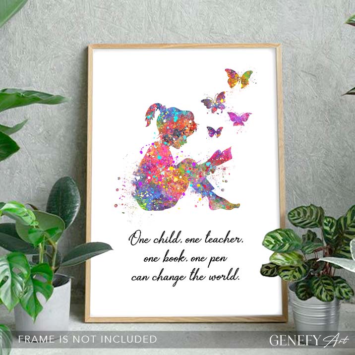 Teachers Quote Watercolour Print