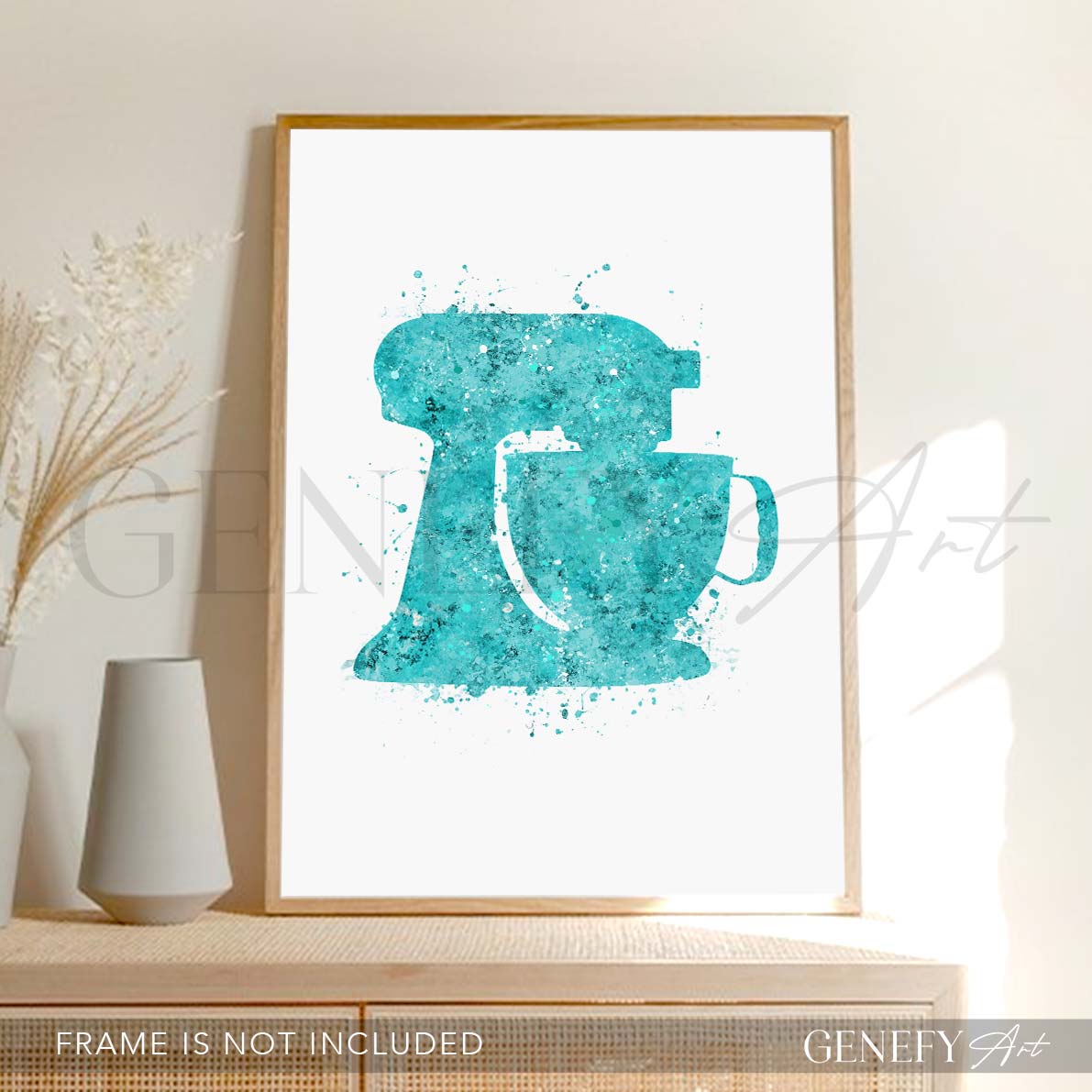 Teal Food Mixer Watercolour Print