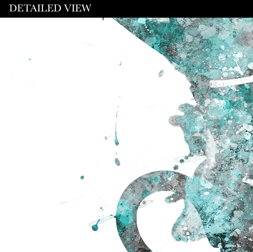 Teal Coffee Cups Watercolour Print