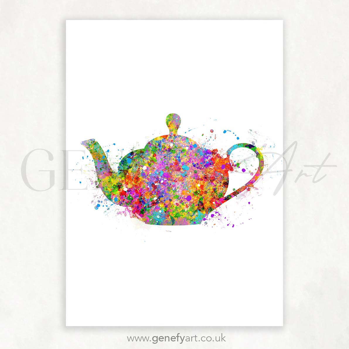 Teapot Watercolour Print - Genefy Art