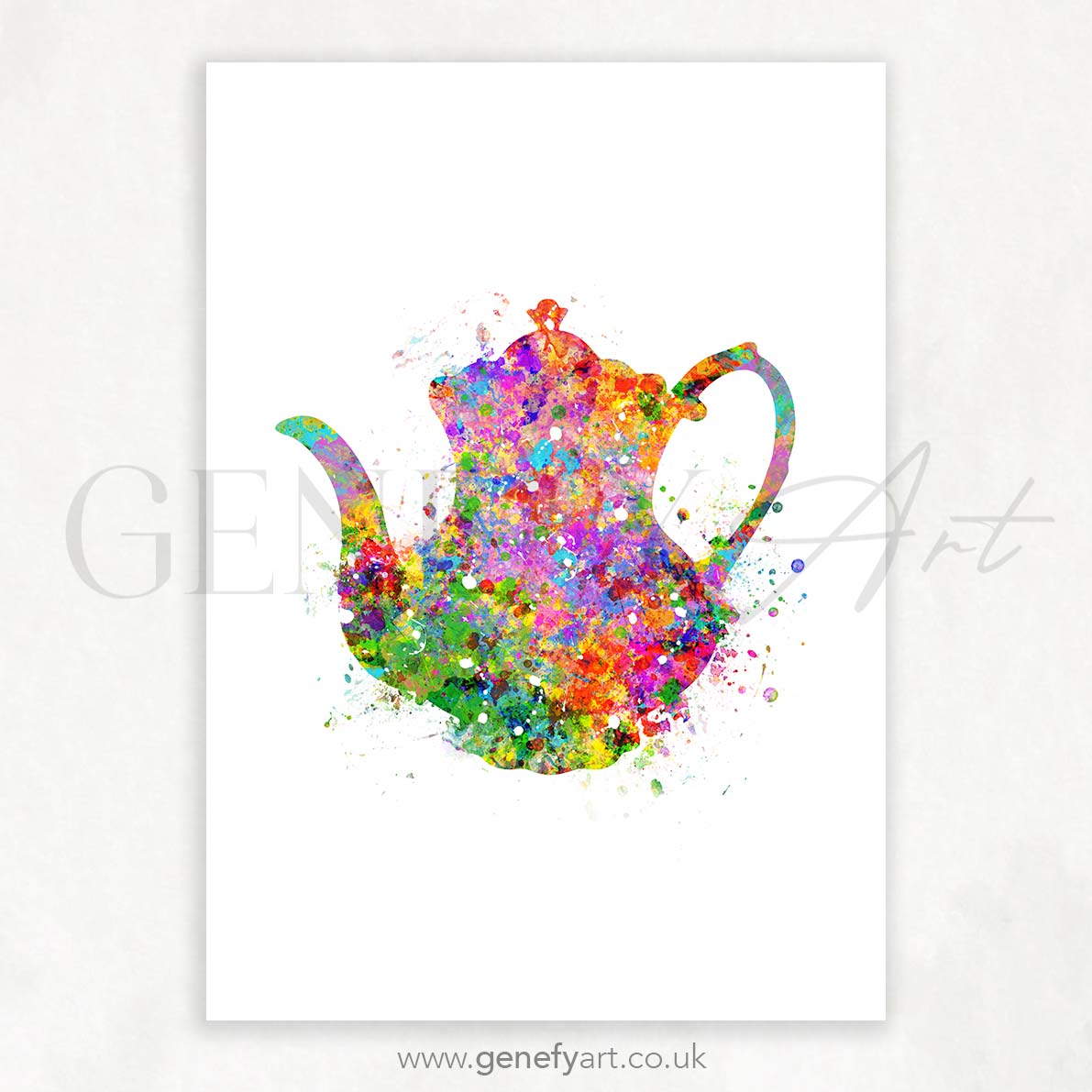 Teapot Watercolour Print - Genefy Art