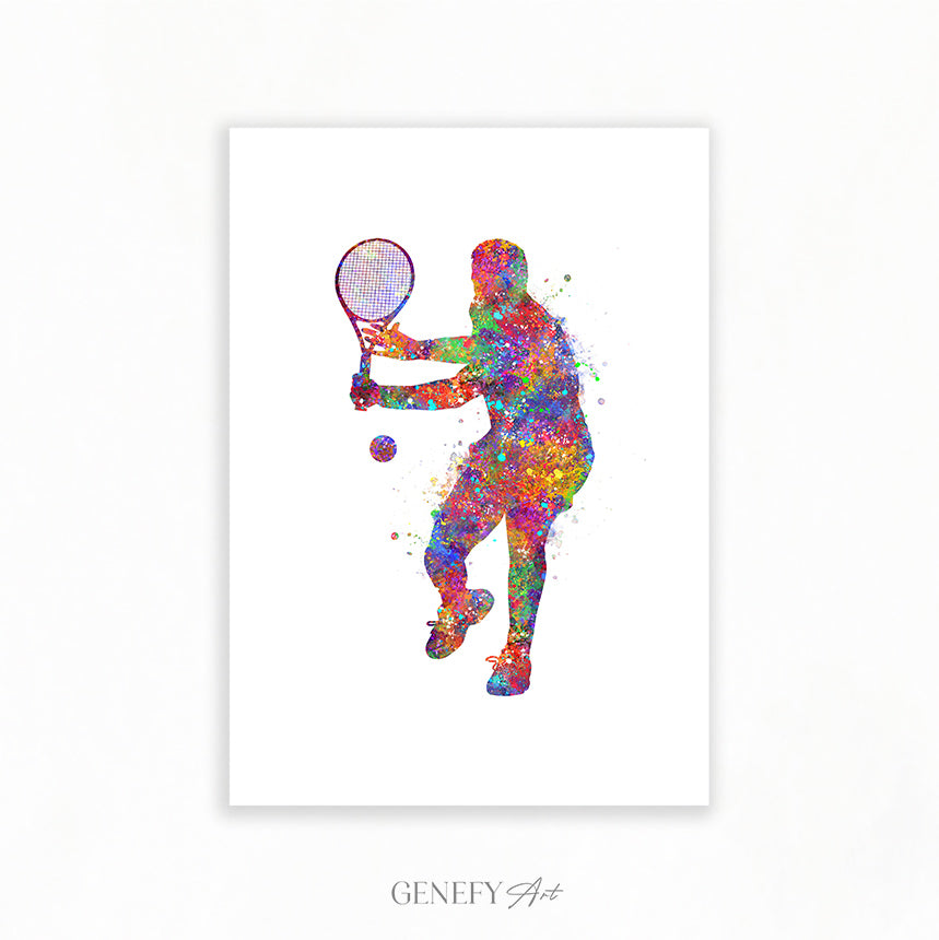 Tennis Player Watercolour Art Print