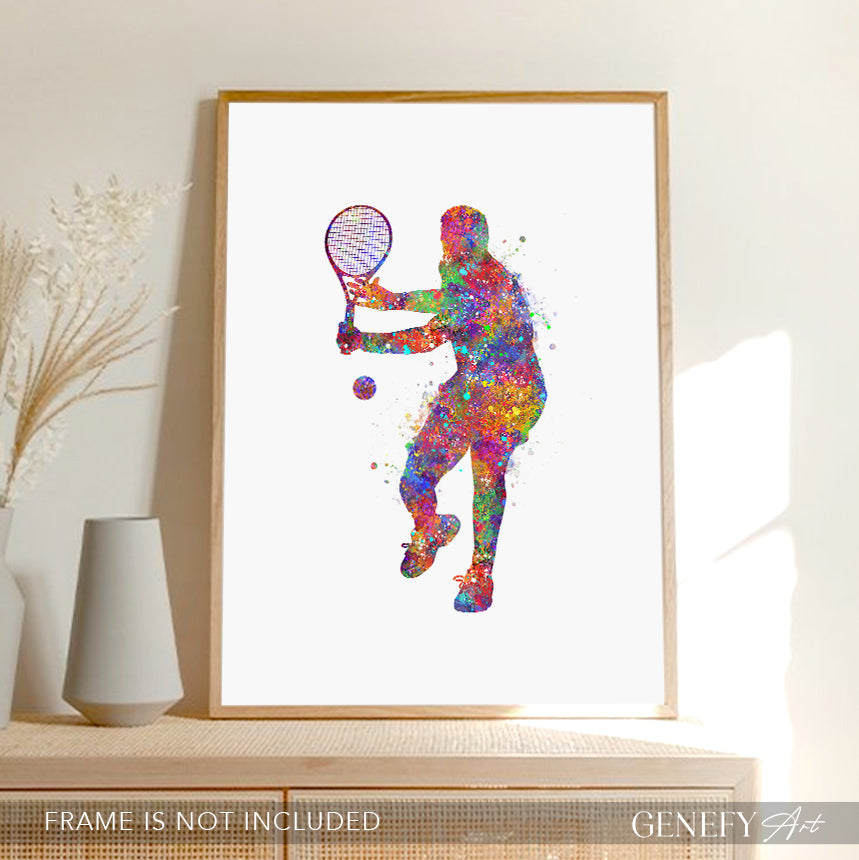 Tennis Player Watercolour Art Print