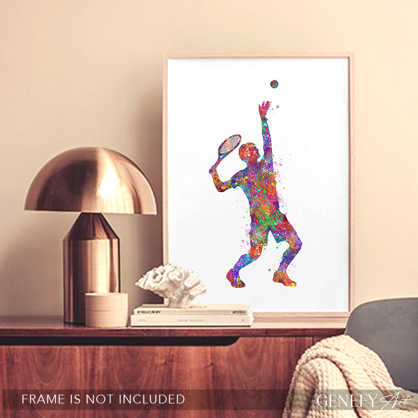 Tennis Player Watercolour Art Print