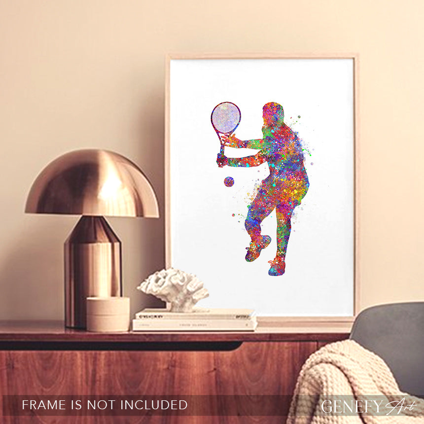 Tennis Player Watercolour Art Print