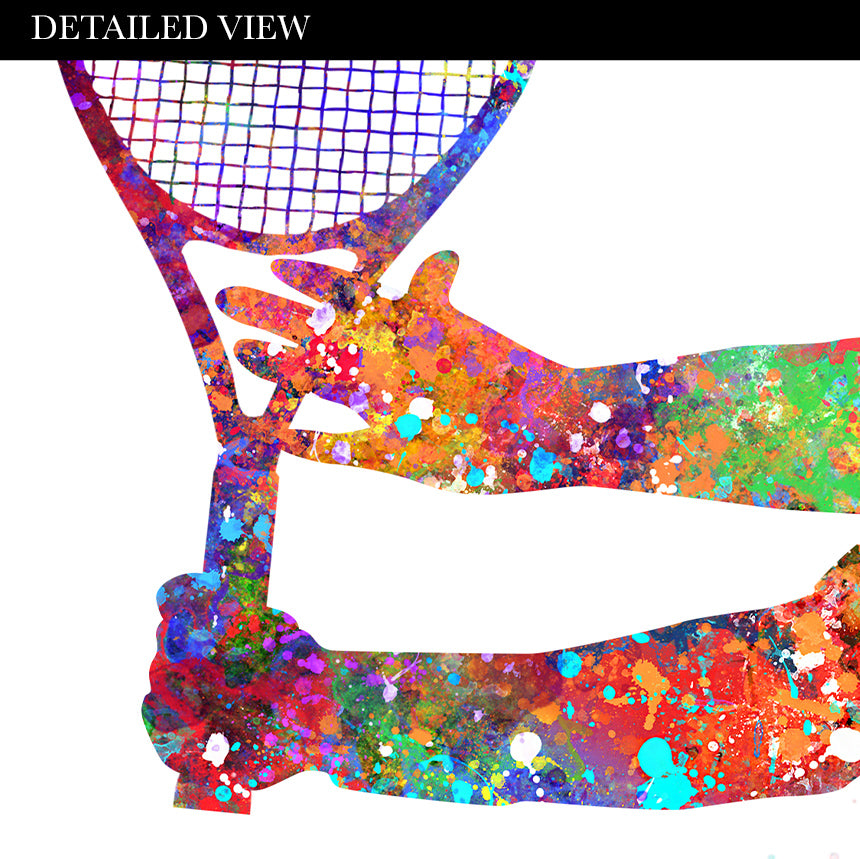Tennis Player Watercolour Art Print