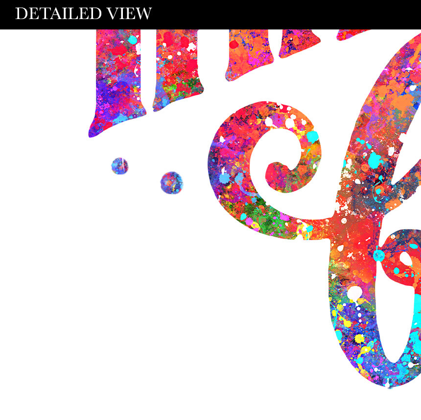 Be Thankful and Kind Motivational Quote Watercolour Print