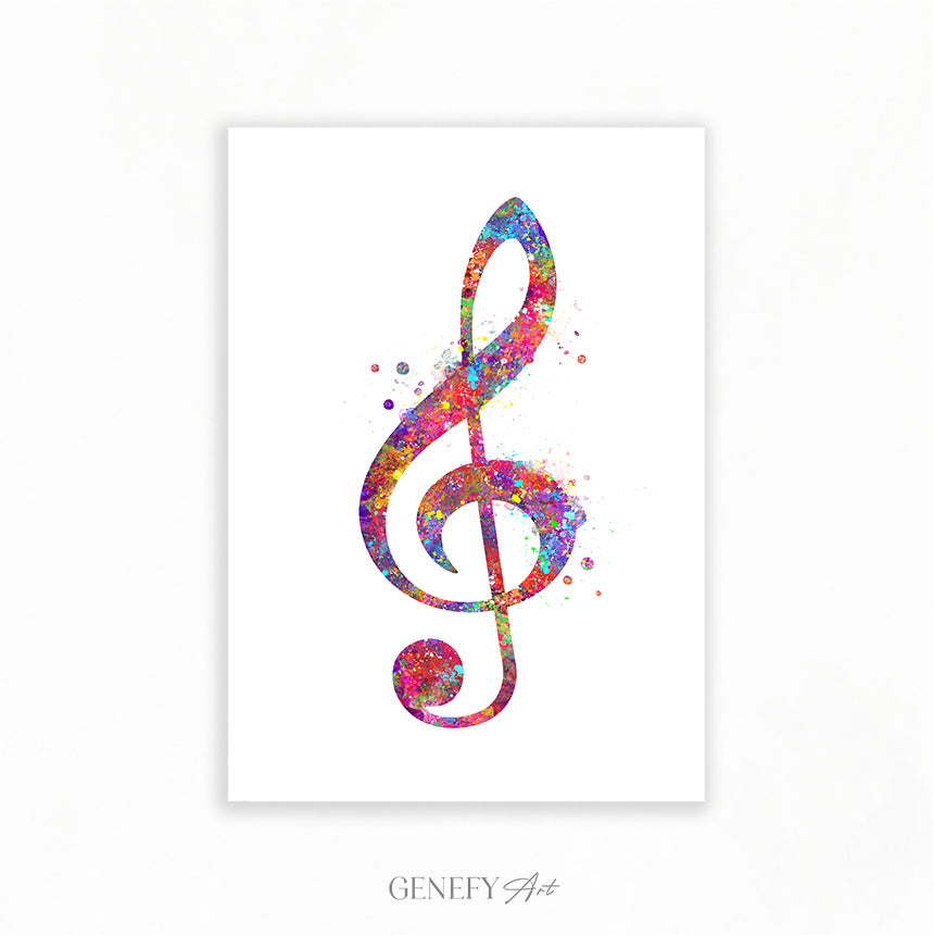 Treble Clef Music Note Art Print